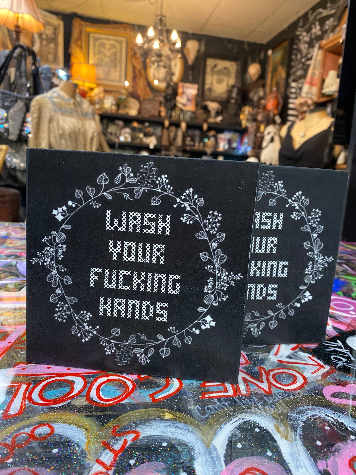 Wash your fucking hands (floral)