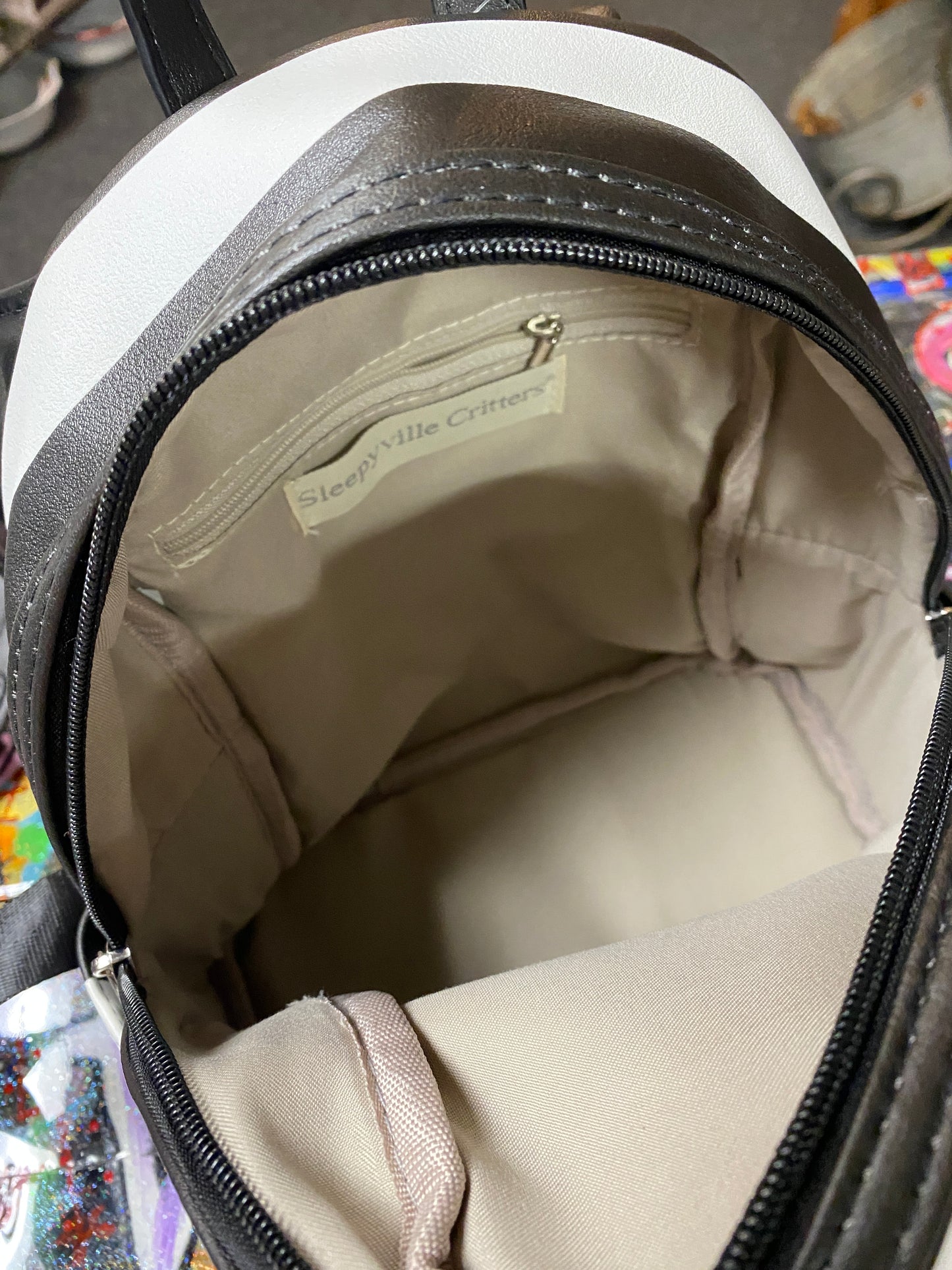 Black and white stripe bat wing backpack